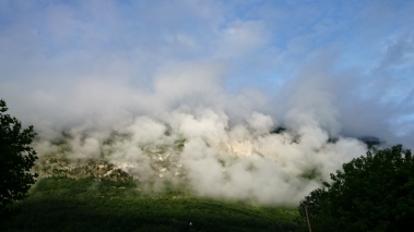 Col du Sapenay in de wolken